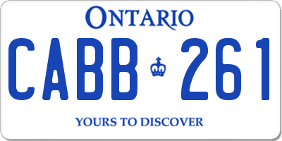 ON license plate CABB261