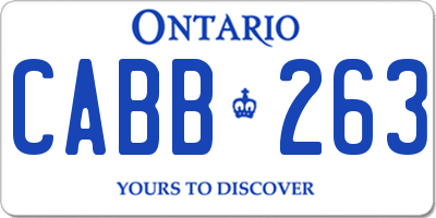 ON license plate CABB263