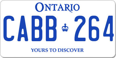 ON license plate CABB264