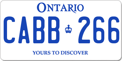 ON license plate CABB266