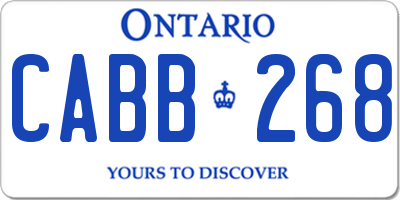 ON license plate CABB268