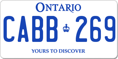 ON license plate CABB269