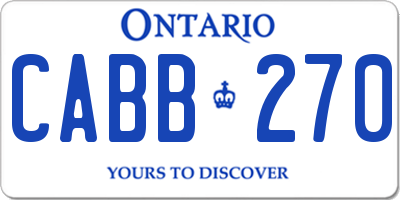 ON license plate CABB270