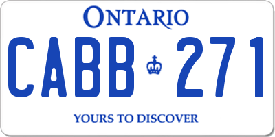 ON license plate CABB271