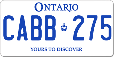 ON license plate CABB275