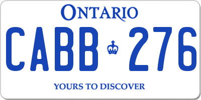 ON license plate CABB276