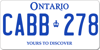 ON license plate CABB278