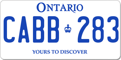 ON license plate CABB283