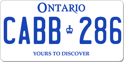 ON license plate CABB286