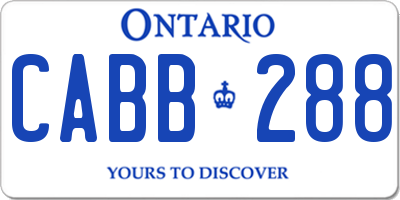 ON license plate CABB288