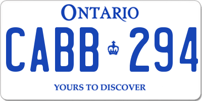 ON license plate CABB294