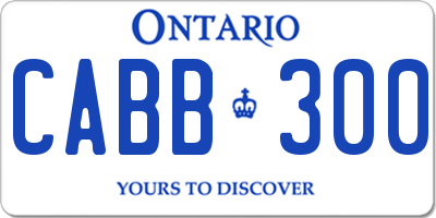 ON license plate CABB300