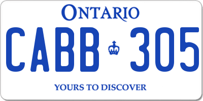 ON license plate CABB305