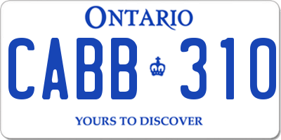 ON license plate CABB310