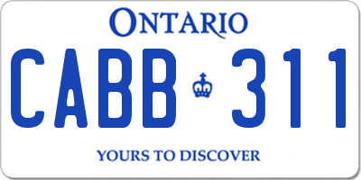 ON license plate CABB311