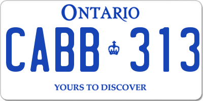 ON license plate CABB313