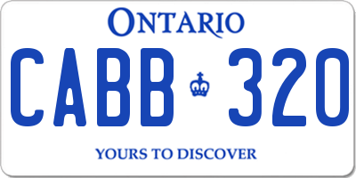 ON license plate CABB320