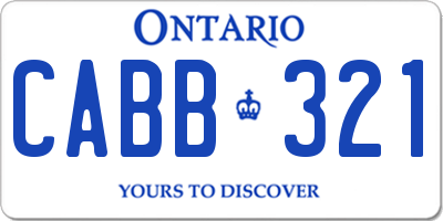 ON license plate CABB321