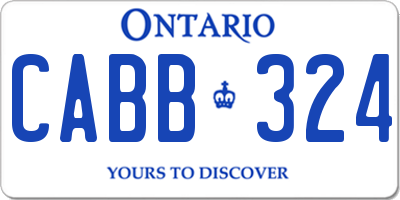 ON license plate CABB324