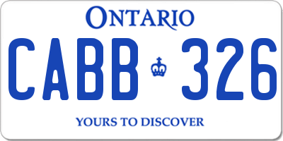 ON license plate CABB326