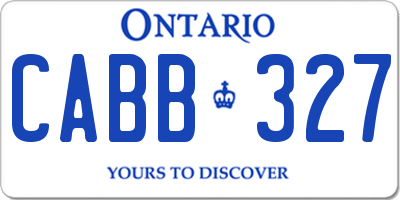 ON license plate CABB327