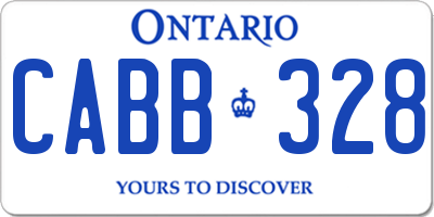 ON license plate CABB328