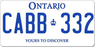 ON license plate CABB332