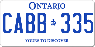 ON license plate CABB335