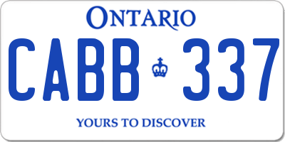 ON license plate CABB337