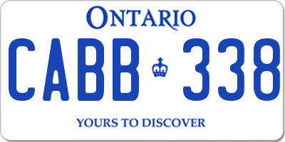 ON license plate CABB338