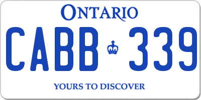 ON license plate CABB339