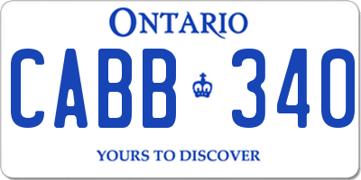 ON license plate CABB340