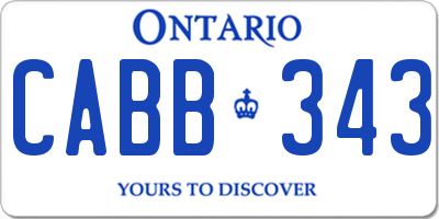 ON license plate CABB343