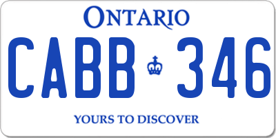 ON license plate CABB346