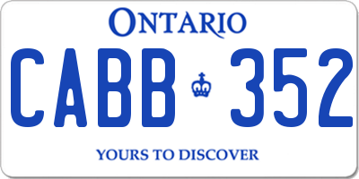 ON license plate CABB352