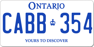 ON license plate CABB354