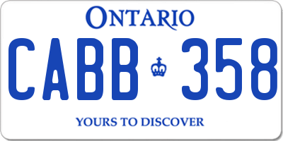 ON license plate CABB358