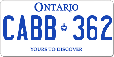 ON license plate CABB362