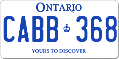 ON license plate CABB368