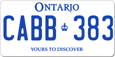 ON license plate CABB383