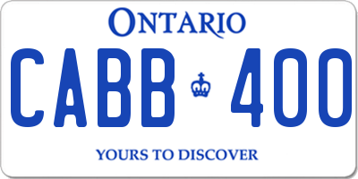 ON license plate CABB400