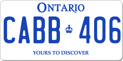 ON license plate CABB406