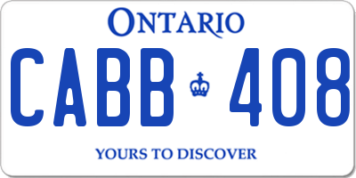 ON license plate CABB408