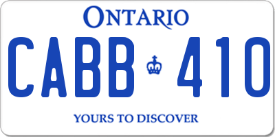 ON license plate CABB410