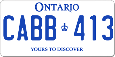 ON license plate CABB413