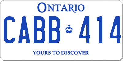 ON license plate CABB414