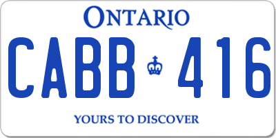 ON license plate CABB416