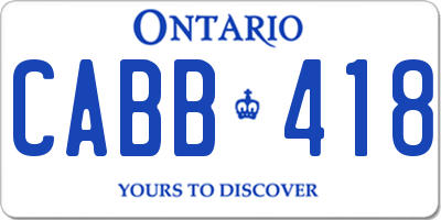 ON license plate CABB418