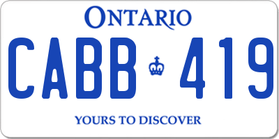 ON license plate CABB419