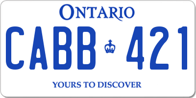 ON license plate CABB421